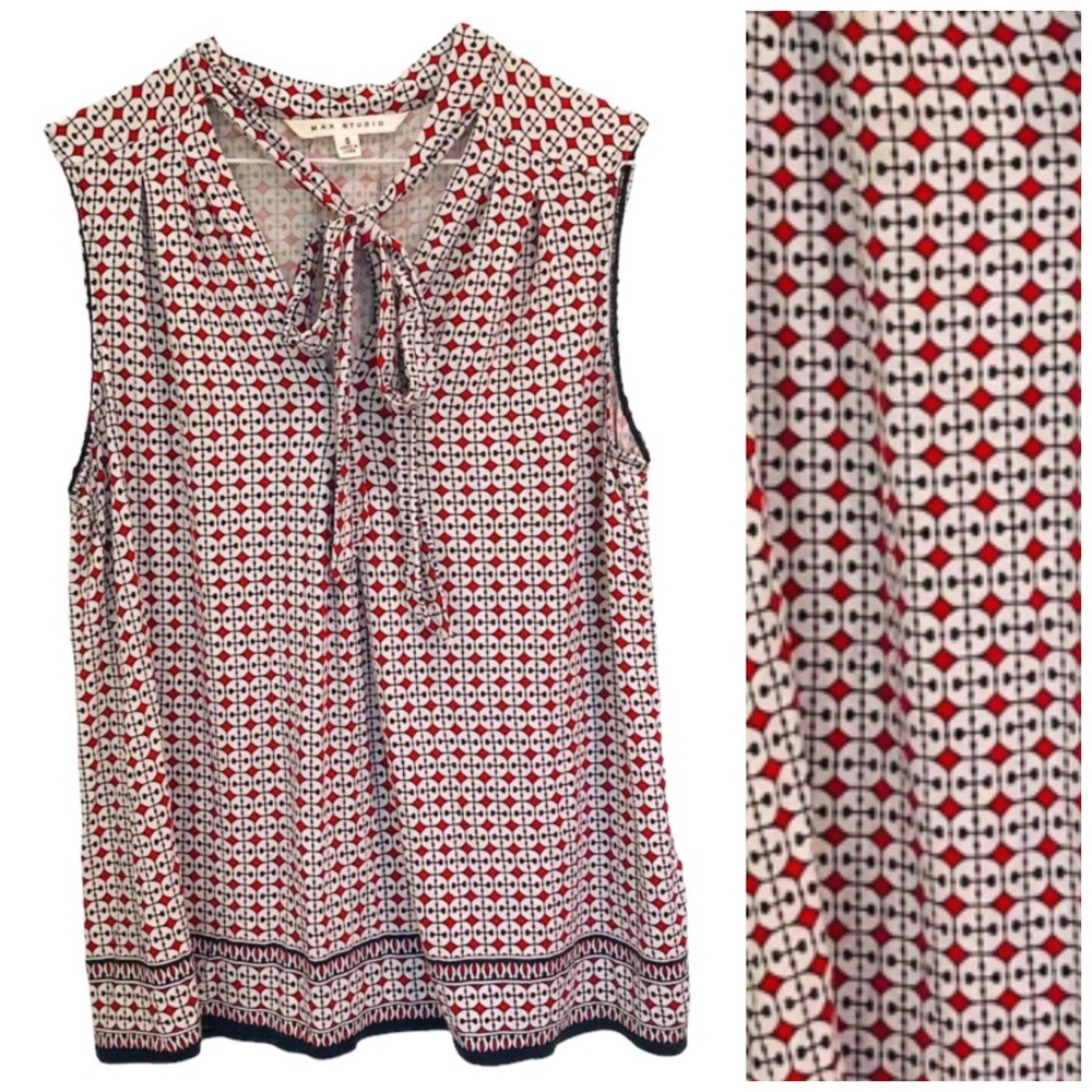 Necktie Sleeveless Blouse